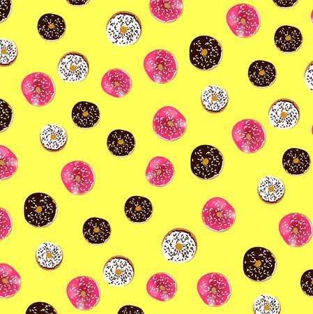 Bright pattern of colorful donutsのイラスト素材
