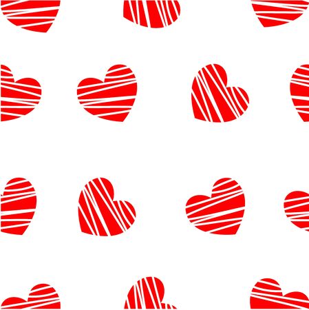 Beautiful illustration of a heart and white thread patternのイラスト素材