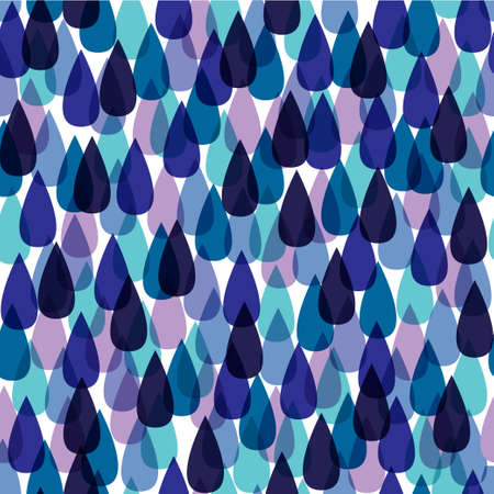 Raindrops and rain, shades of blue. Seamless pattern.のイラスト素材