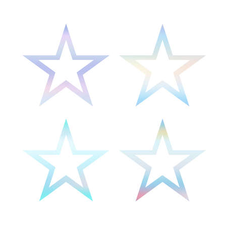 Frame in the shape gradient star in blue. Beautiful element for postcards, discounts, your text or any winter design. Vector illustration.のイラスト素材