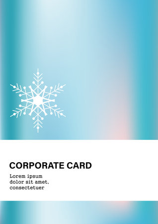 Merry Christmas and Happy New Year background, greeting card, corporate card, poster, holiday cover. Design templates with gradient, snowflakes in modern minimalist style for web, social media, print.のイラスト素材