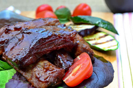 sticky bbq ribsの写真素材