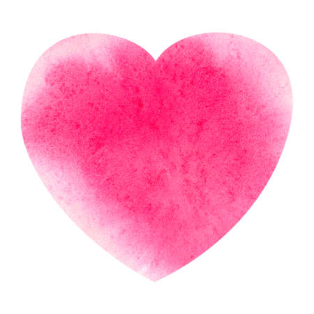 Watercolor pink heart shaped background. Hand drawn simple element. St Vaentines greeting card.の写真素材