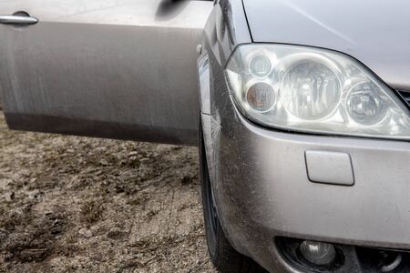 the car is on the side with the doors open. Automobile travelingの写真素材