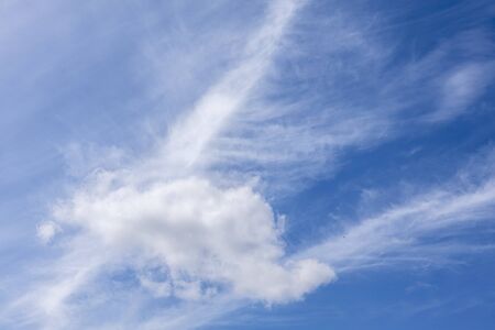 Background and texture of light Cumulus clouds in the blue sky.