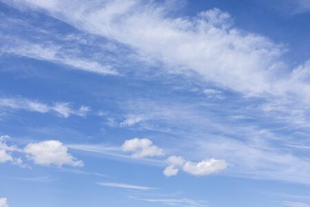 Background and texture of light Cumulus clouds in the blue sky.