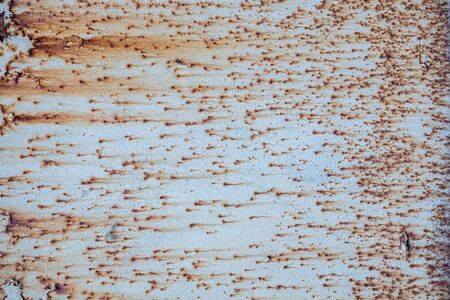 background and texture of old metal surface is covered with blue paint and rust