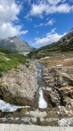 Mountain stream in Pyrenees, Huesca, Aragon, Spain