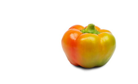 Orange pepper isolated on whiteの写真素材