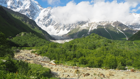 Ushguli. Glacier river. Svaneti region. Georgiaの写真素材