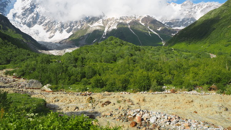 Ushhuli. Glacier river. Svaneti region. Georgiaの写真素材