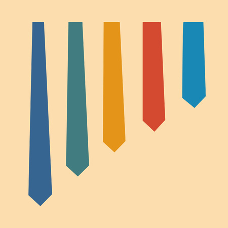 Colored ties collection in flat designのイラスト素材