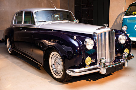 Rolls Royce Retro Car in an exhibition at museum