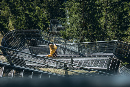 Austrian mountains, bridge in the mountains. hiking in the mountains. High quality photo