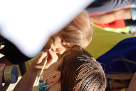 Schwabisch Gmund, Germany - July 2, 2022 Protesting on the street in the city of Schwabisch Gmundのeditorial素材