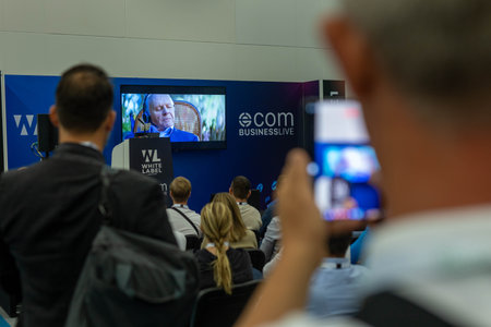 Frankfurt, Germany - October 11, 2023: Explore German industrial prowess at the premier trade show. Witness innovation, technology, and global business networking in actioのeditorial素材