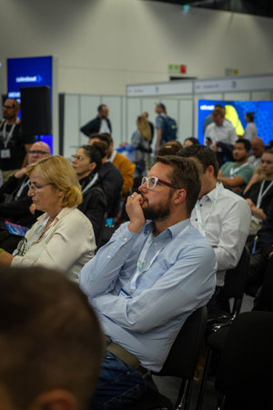 Frankfurt, Germany - October 11, 2023: Explore German industrial prowess at the premier trade show. Witness innovation, technology, and global business networking in actioのeditorial素材