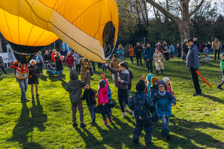 Ludwigsburg, Germany - March 23, 2024: Theres a balloon festival in Germany. A lot of people gatheredのeditorial素材
