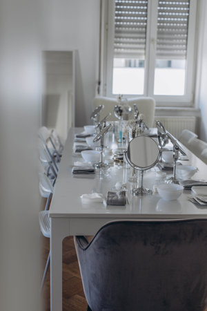 Mirrors and cosmetics for cosmetologists master class