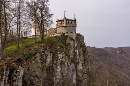 Honau GERMANY- April 7, 2024. View of the buildings in the courtyard of Liechtensteinのeditorial素材