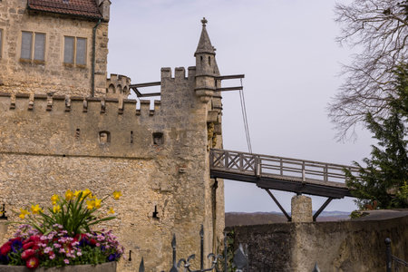 Honau GERMANY- April 7, 2024. View of the buildings in the courtyard of Liechtensteinのeditorial素材
