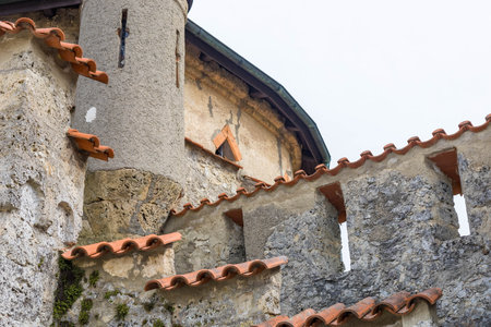 Honau GERMANY- April 7, 2024. View of the buildings in the courtyard of Liechtensteinのeditorial素材