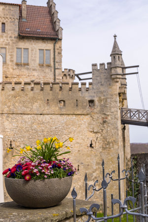 Honau GERMANY- April 7, 2024. View of the buildings in the courtyard of Liechtensteinのeditorial素材