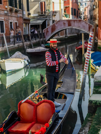 Venice, Italy - april 2,2023: Venice Grand Canal, tourists riding gondolasのeditorial素材