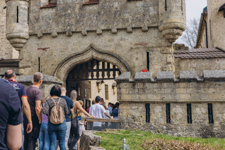 Honau GERMANY- April 7, 2024. View of the buildings in the courtyard of Liechtensteinのeditorial素材