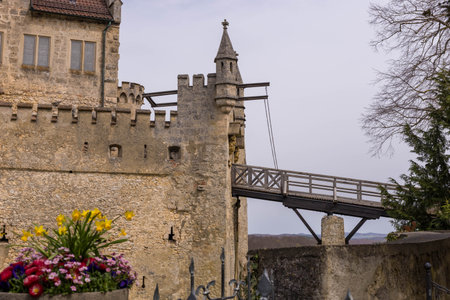 Honau GERMANY- April 7, 2024. View of the buildings in the courtyard of Liechtensteinのeditorial素材