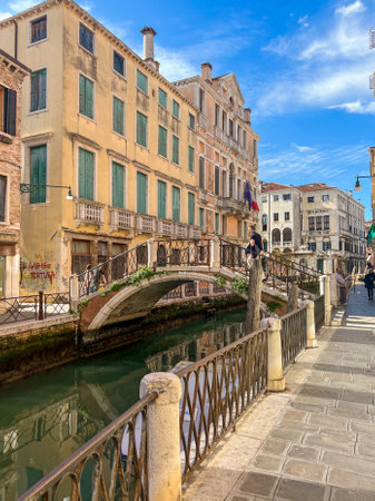 Venice, Italy - april 2,2023: Venice Grand Canal, tourists riding gondolasのeditorial素材