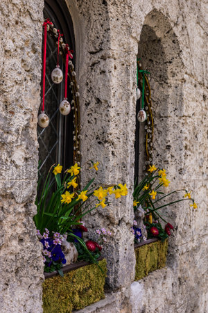 Honau GERMANY- April 7, 2024. View of the buildings in the courtyard of Liechtensteinのeditorial素材