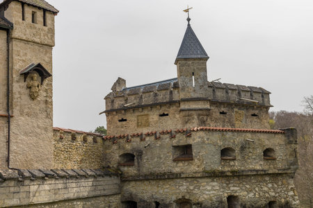 Honau GERMANY- April 7, 2024. View of the buildings in the courtyard of Liechtensteinのeditorial素材