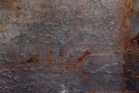 Closeup of a texture of an old and totally rusty metal surface as an industrial background