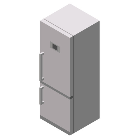 Fridge icon. Fridge icon web. Vector 3d flat isometric illustrationのイラスト素材