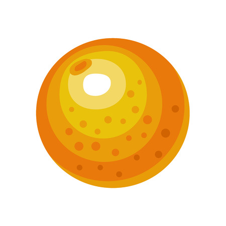 Cartoon orange on a white background. Orange Icon in Color. Vector illustrationのイラスト素材