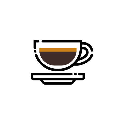 Coffee cup line art illustration.のイラスト素材