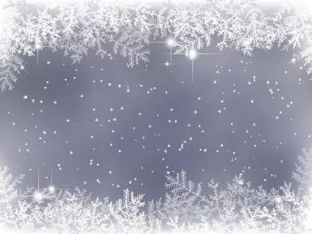 winter background with fir branches and snowのイラスト素材