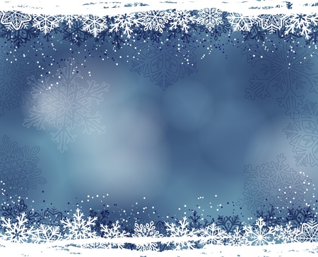 Winter background with snowflakesのイラスト素材
