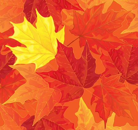 seamless pattern with autumn maple leavesのイラスト素材