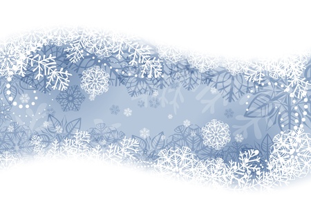 Winter background with snowflakes and fir branchesのイラスト素材
