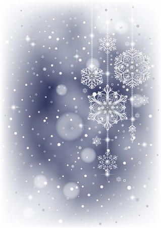 Blue Christmas background with snowflake decorationのイラスト素材
