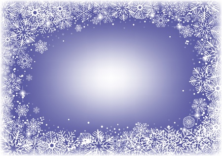Christmas background with frame of snowflakesのイラスト素材