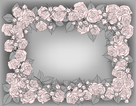 Valentine day background with frame of
rosesのイラスト素材