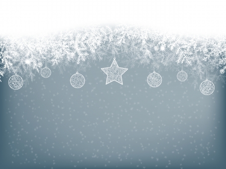 Winter background with Christmas baublesのイラスト素材