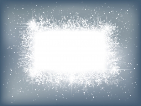 Winter background with fir branches and falling snowのイラスト素材