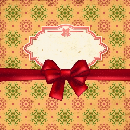 Christmas background with ribbon and labelのイラスト素材