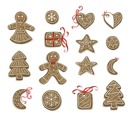 Set of 15 Christmas cookiesのイラスト素材