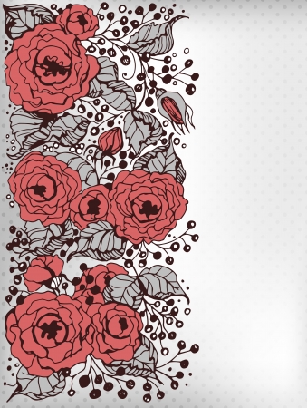 Hand drawn floral background with space for textのイラスト素材