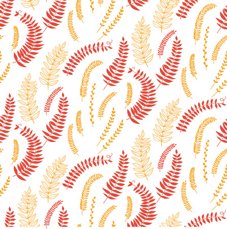 Hand drawn  seamless pattern with various stylized flowers and leaves.のイラスト素材